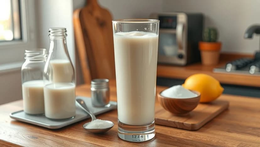 Glas med kondenserad mjölk hemma